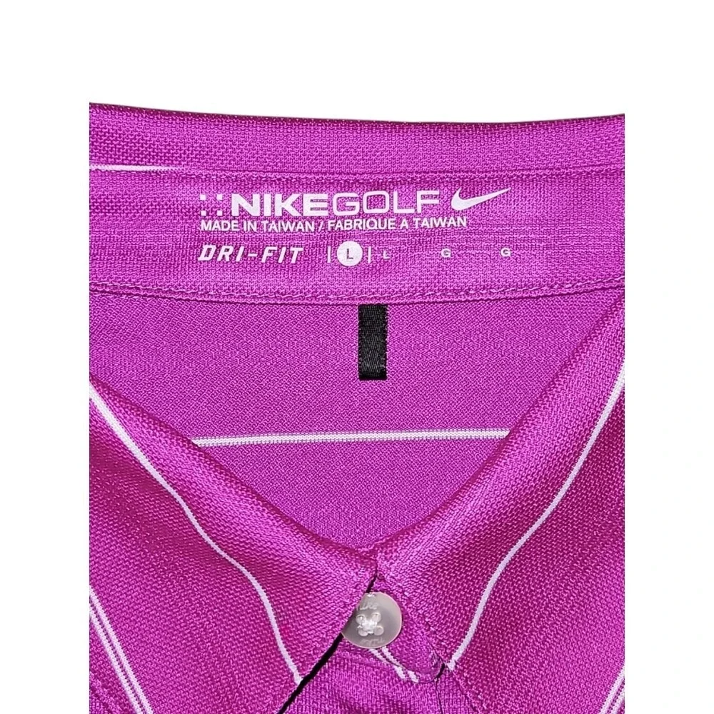 Nike Golf Dri-Fit Women's Sleeveless Pink Striped Polo‎ Size Large